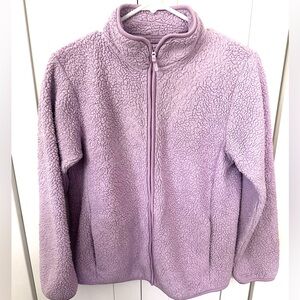 Uniqlo Kids Fluffy Yarn Lavender Puffer Fleece Jacket